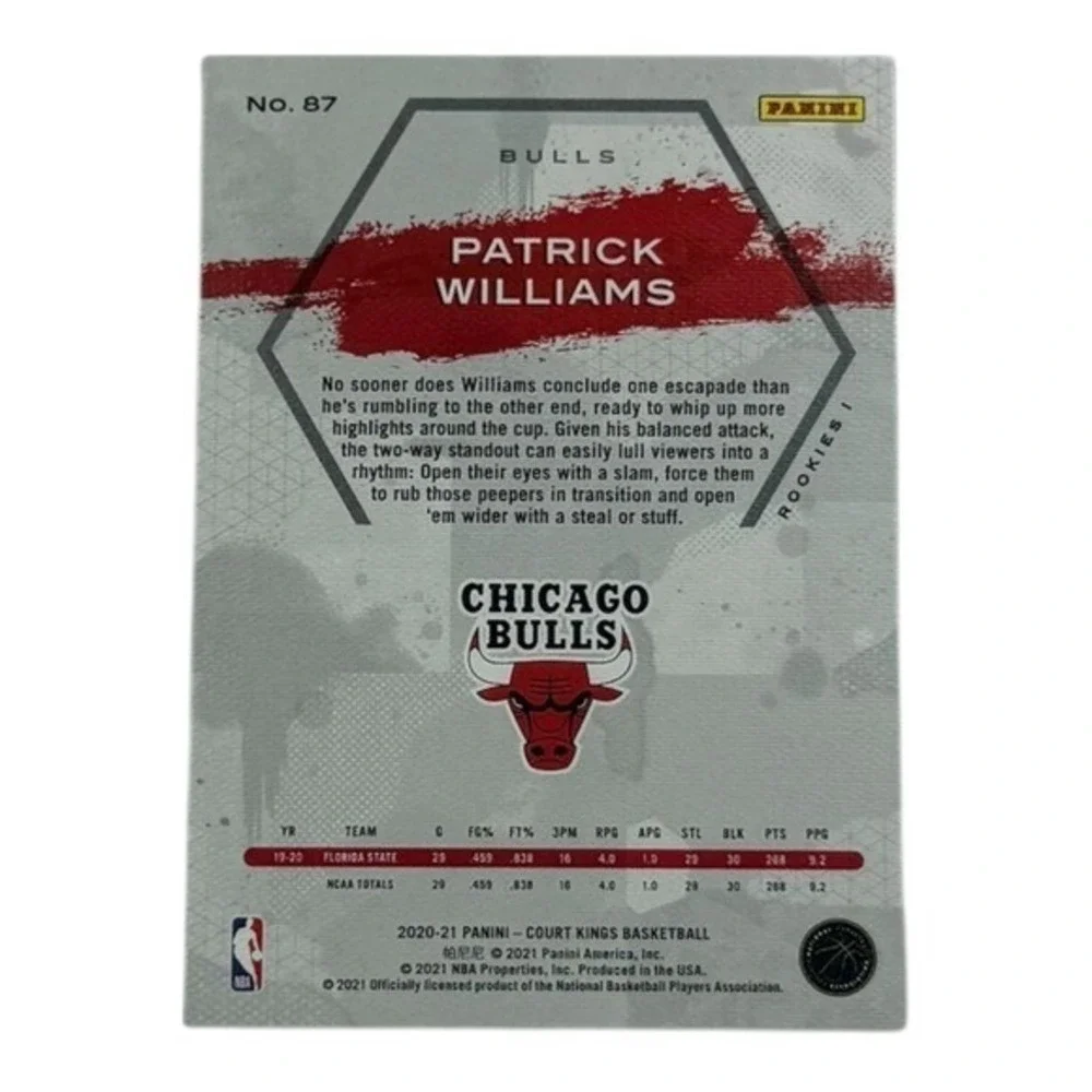 2020-21 Panini Court Kings Patrick Williams‎ RC Rookie Chicago Bulls Basketball